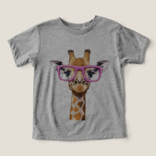 Giraffe with Pink Glasses Toddler T-shirt