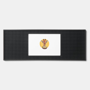 Giraffe With Popcorn Cartoon Animal Humor  Bar Mat