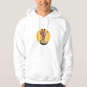 Giraffe With Popcorn Cartoon Animal Humor Hoodie