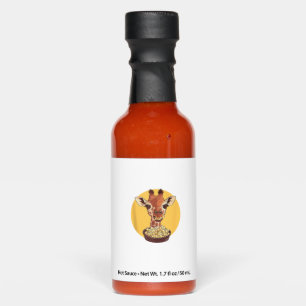 Giraffe With Popcorn Cartoon Animal Humor  Hot Sauces