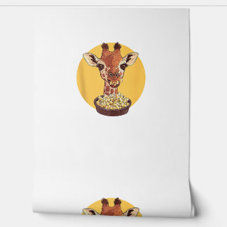 Giraffe With Popcorn Cartoon Animal Humor  Wallpaper