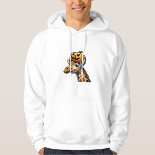 Giraffe with Pumpkin Hat Halloween Design  Hoodie