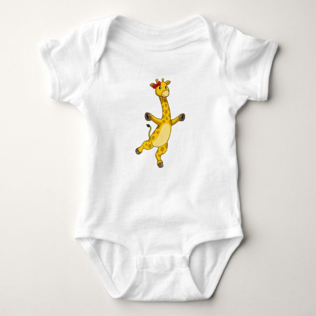 Giraffe with Ribbon Baby Bodysuit (Front)
