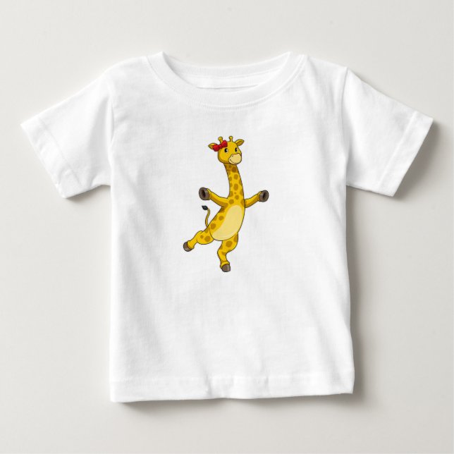 Giraffe with Ribbon Baby T-Shirt (Front)