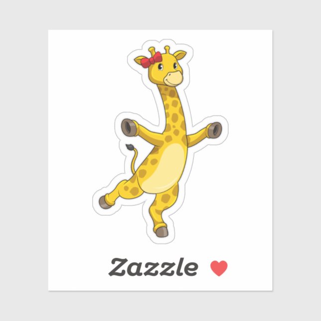 Giraffe with Ribbon Sticker (Sheet)