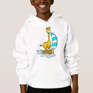 Giraffe with Sailing boat Hoodie