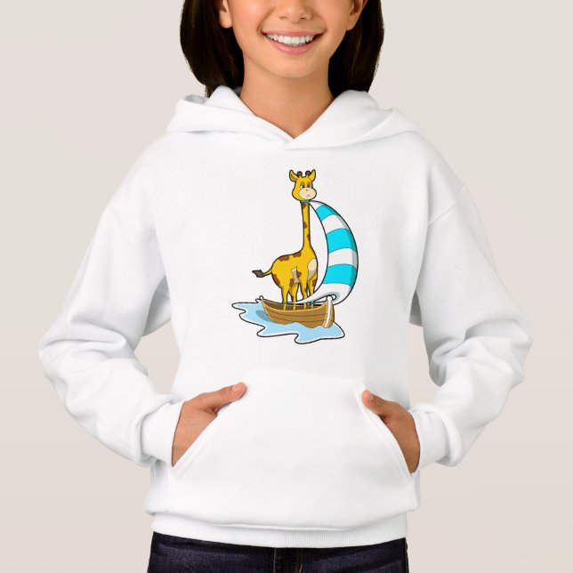 Giraffe with Sailing boat Hoodie (Front)