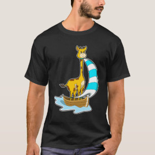Giraffe with Sailing boat T-Shirt