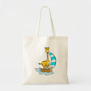 Giraffe with Sailing boat Tote Bag