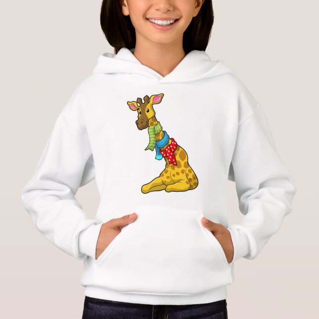 Giraffe with Scarf Hoodie (Front)
