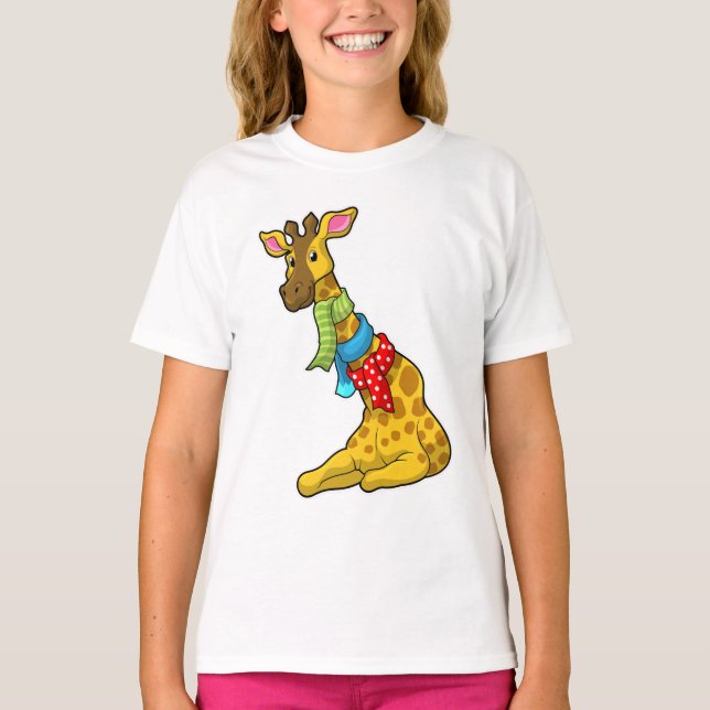 Giraffe with Scarf T-Shirt (Front)