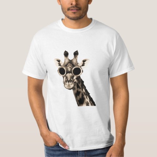Giraffe With Steampunk Sunglasses Goggles  T_Shirt