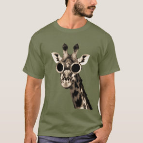 Giraffe With Steampunk Sunglasses Goggles T-Shirt