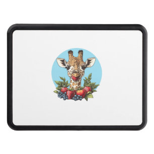 Giraffe With Strawberries Blueberries Apples Hitch Cover