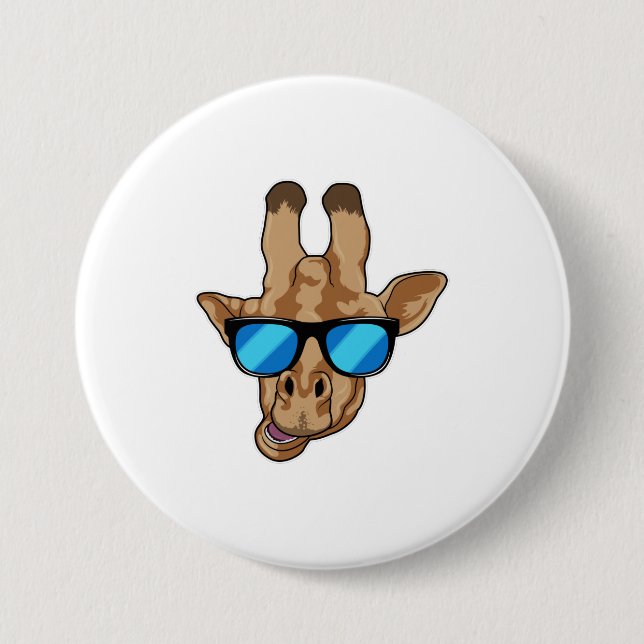 Giraffe with Sunglasses Button (Front)
