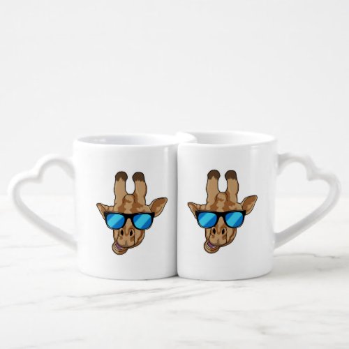 Giraffe with Sunglasses Coffee Mug Set