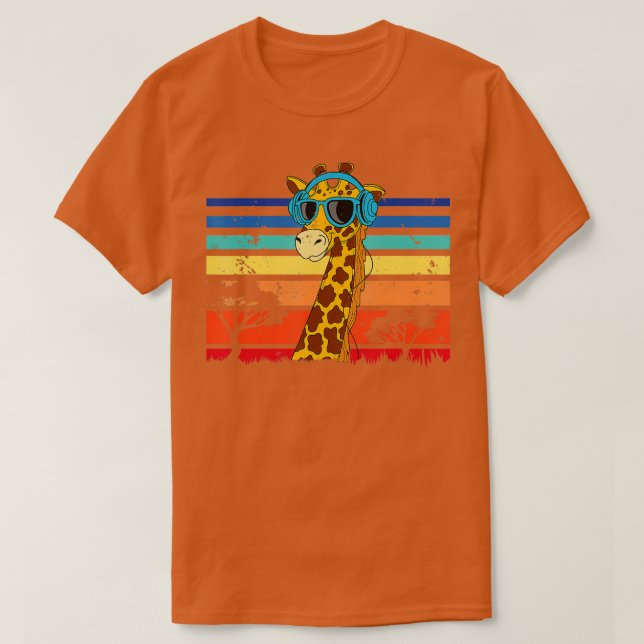 Giraffe With Sunglasses Giraffe Lover Zoo Animal W T-Shirt (Design Front)