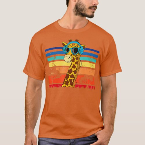 Giraffe With Sunglasses Giraffe Lover Zoo Animal W T_Shirt