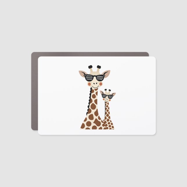 Giraffe with Sunglasses Jungle Safari Animal Giraf Car Magnet (Front)