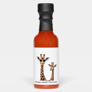 Giraffe with Sunglasses Jungle Safari Animal Giraf Hot Sauces