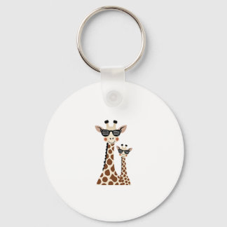 Giraffe with Sunglasses Jungle Safari Animal Giraf Keychain