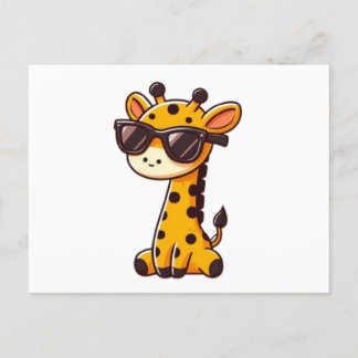 Giraffe with sunglasses postcard