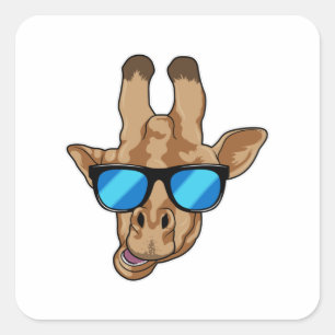 Giraffe with Sunglasses Square Sticker