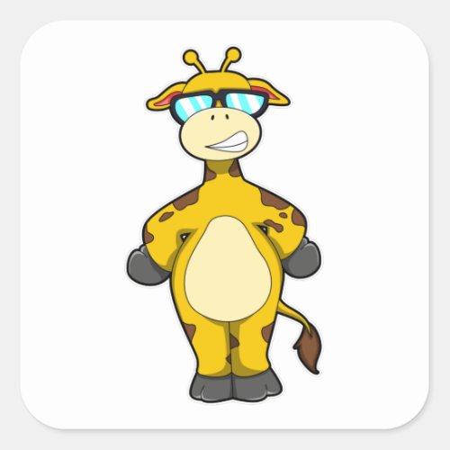 Giraffe with Sunglasses Square Sticker