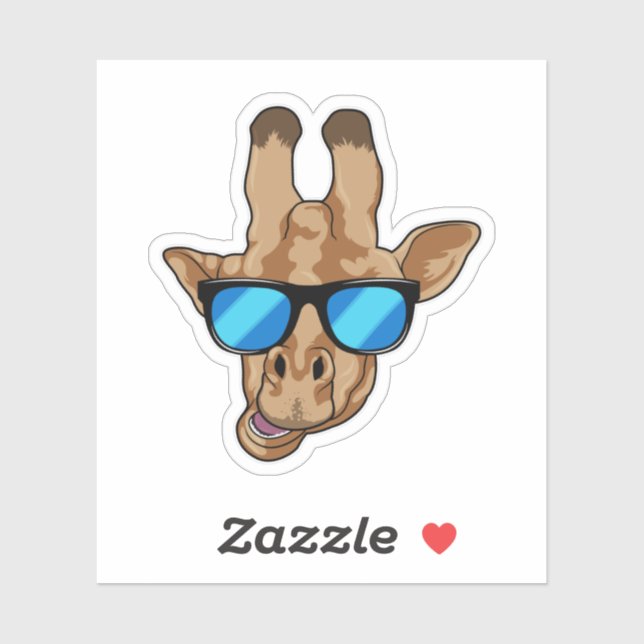 Giraffe with Sunglasses Sticker (Sheet)