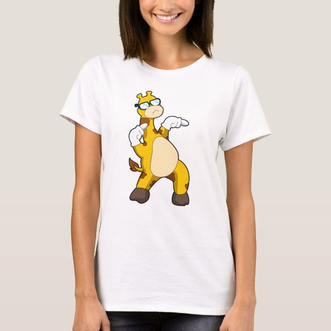Giraffe with Sunglasses T-Shirt (Front)