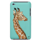 Giraffe with teal background