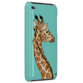 Giraffe with teal background iPod Case-Mate case (Back/Right)