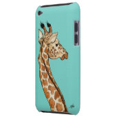 Giraffe with teal background iPod Case-Mate case (Back Left)