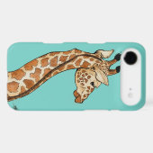 Giraffe with teal background iPod Case-Mate case (Back (Horizontal))