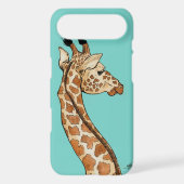 Giraffe with teal background iPod Case-Mate case (Back)