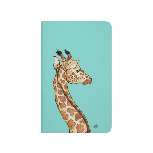 Giraffe with teal background journal (Front)