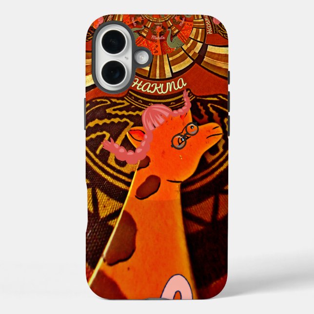 Giraffe with two ponytails art Case-Mate iPhone case (Back)