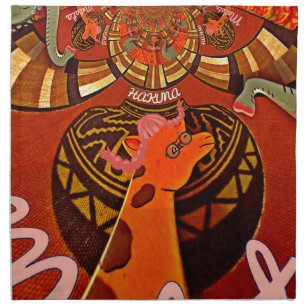 Giraffe with two ponytails art napkin