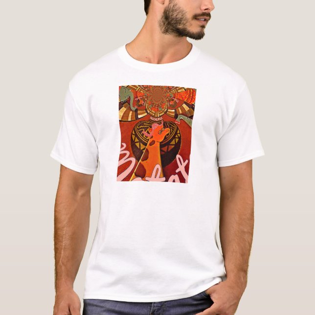 Giraffe with two ponytails art T-Shirt (Front)