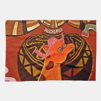 Giraffe with two ponytails art towel