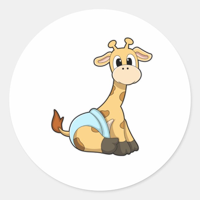 Giraffe with Underpants Classic Round Sticker (Front)