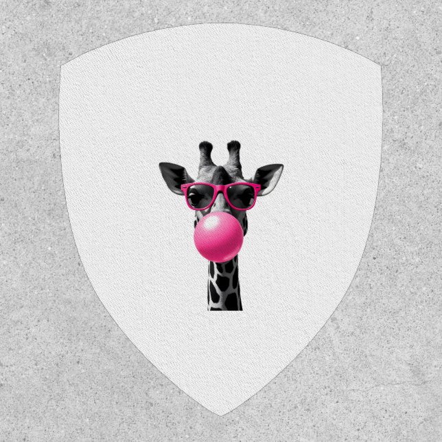 Giraffe Women Giraffe Face with Sunglasses Wild An Patch (Front)