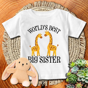 Giraffe 🦒World's Best Big Sister Big Sister Baby T-Shirt