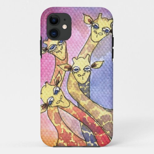 Giraffe Wtercolor Funny Animal iPhone 11 Case