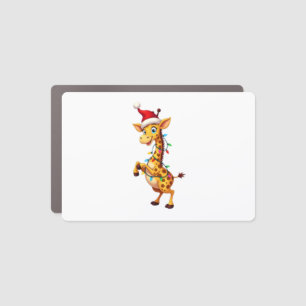 Giraffe Xmas Lighting Funny Santa Giraffe Christma Car Magnet
