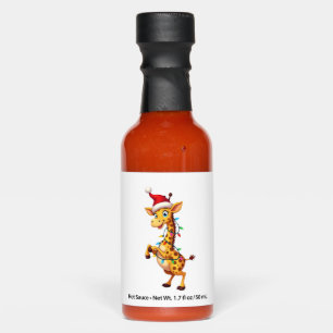 Giraffe Xmas Lighting Funny Santa Giraffe Christma Hot Sauces