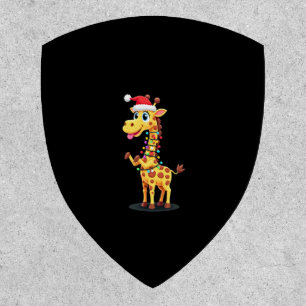 Giraffe Xmas Lighting Funny Santa Giraffe Christma Patch