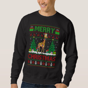 Giraffe   Xmas Tree Lights Ugly Santa Giraffe Chri Sweatshirt