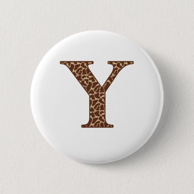 Giraffe Y Pinback Button (Front)