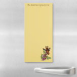 Giraffe Yellow Portrait Flowers Magnetic Notepad at Zazzle